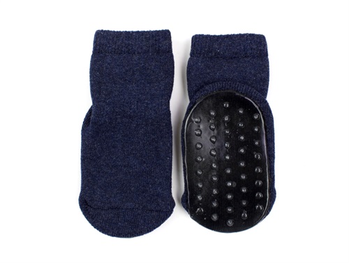 MP socks cotton dark denim melange with rubber soles