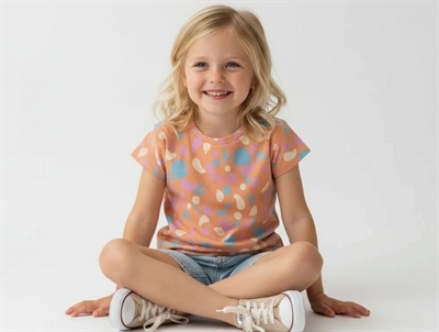 Soft Gallery t-shirt Pilou Sandstone AOP Shapes