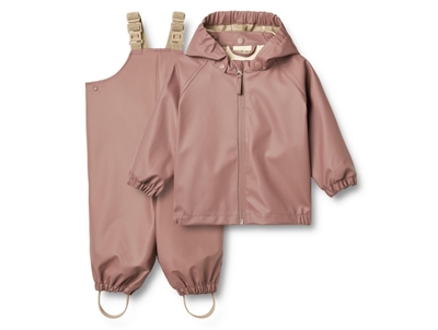 Wheat Charlie rain set dusty lilac with detachable hood