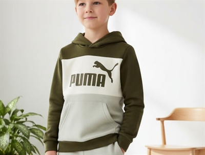 Puma hoodie deep olive colorblock