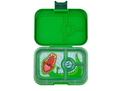 Yumbox Jurassic green/dinosaur tray 4-sections lunchbox Panino