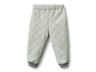 Wheat Alex thermo trousers green stripe with rib edges