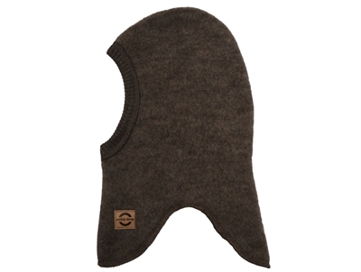 Mikk-line balaclava dark brown melange merino wool