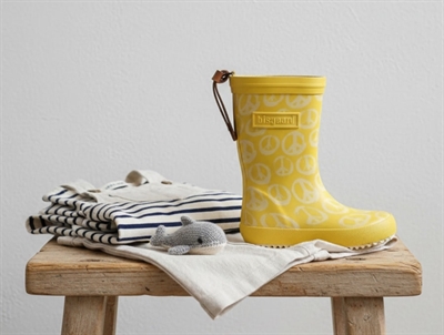 Bisgaard rubber boot yellow with peace signs