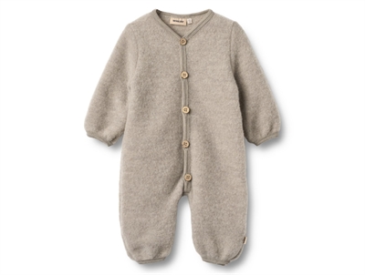 Wheat Levi fleece wool suit khaki melange with button closure