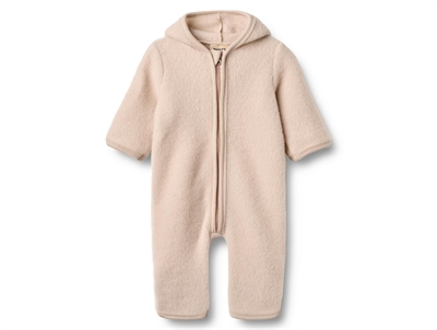 Wheat Ata fleece wool suit pale lilac with hood and zipper