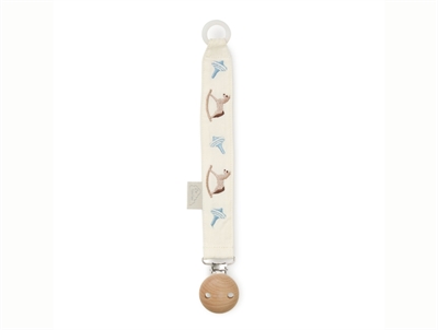 Cam Cam Copenhagen pacifier strap with embroidered vintage toys