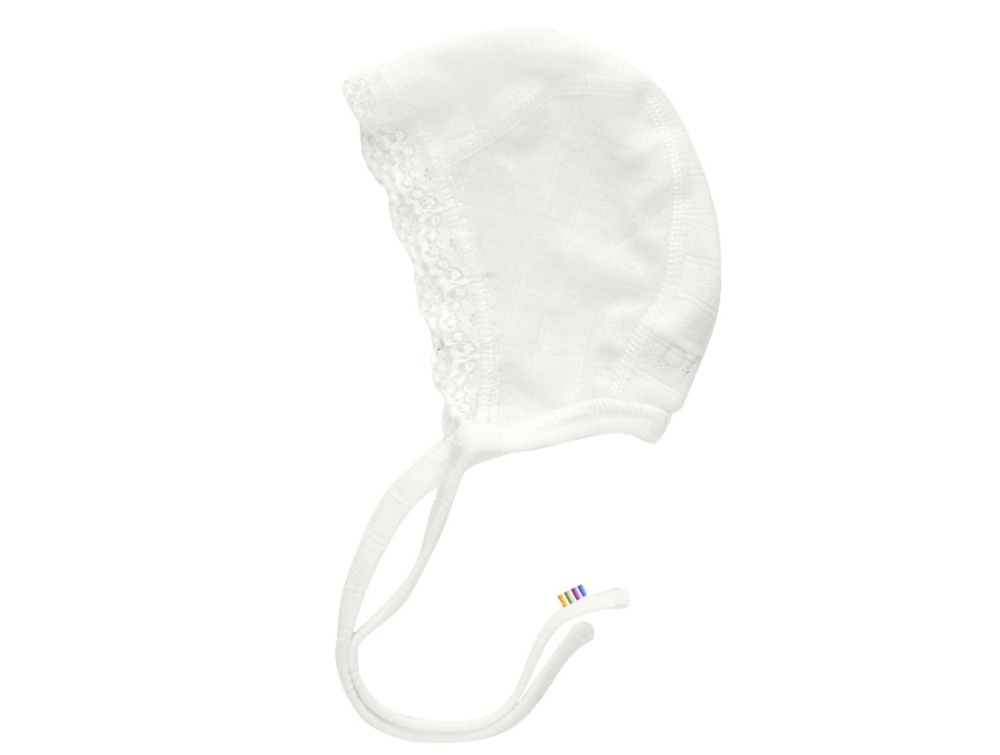 Joha natural helmet with lace merino wool/silk  