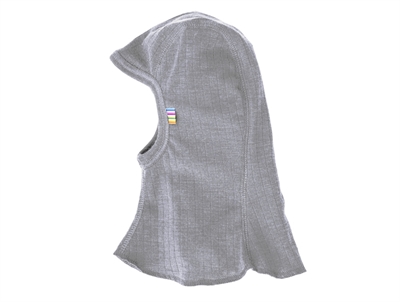 Joha light grey melange balaclava elephant hat merino wool  