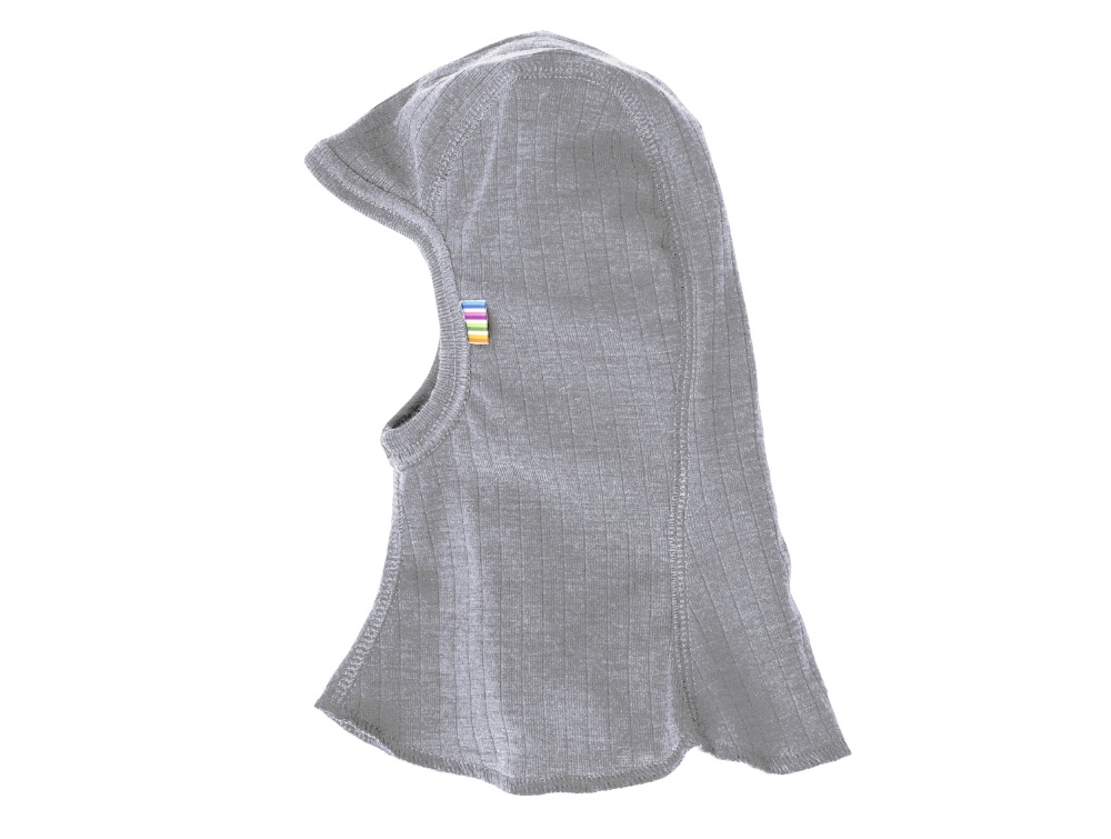 Joha light grey melange balaclava elephant hat merino wool  