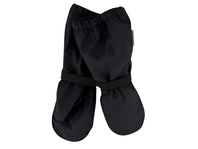 Mikk-Line rain mittens black with fleece lining and elastic