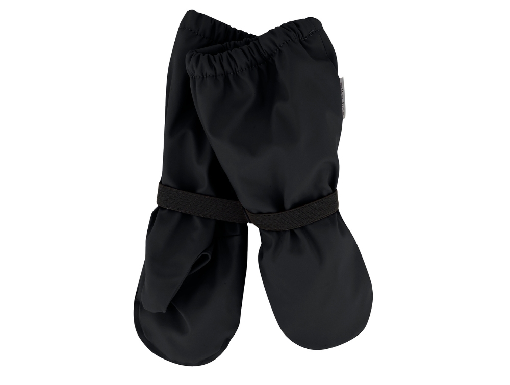 Mikk-Line rain mittens black with fleece lining and elastic