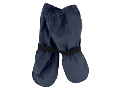 Mikk-Line rain mittens dark blue with fleece lining and elastic