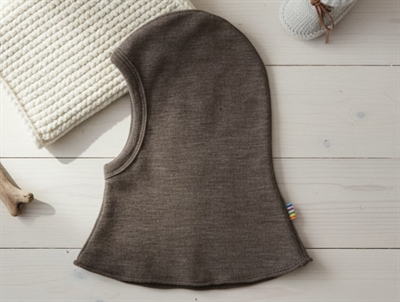 Joha balaclava merino wool/silk brown melange with double layer
