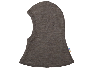 Joha balaclava merino wool/silk brown melange with double layer