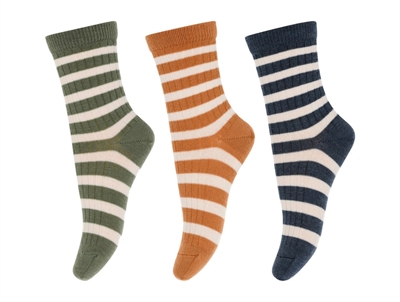 MP Eli socks cedar mix with stripes cotton (3-pack)