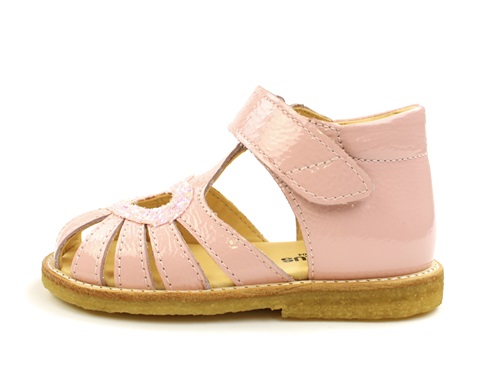 Angulus rosa sandal with heart, glitter patent