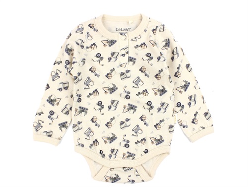 CeLaVi dark blue motorprint woolen bodysuit
