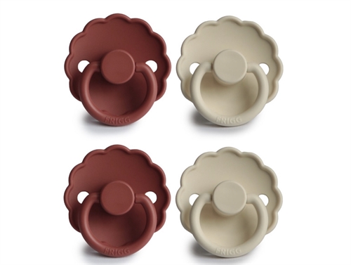 FRIGG baked clay/cream pacifier Daisy silicone (4-pack)