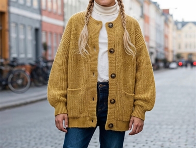 Sofie Schnoor Girls knitted cardigan dusty yellow