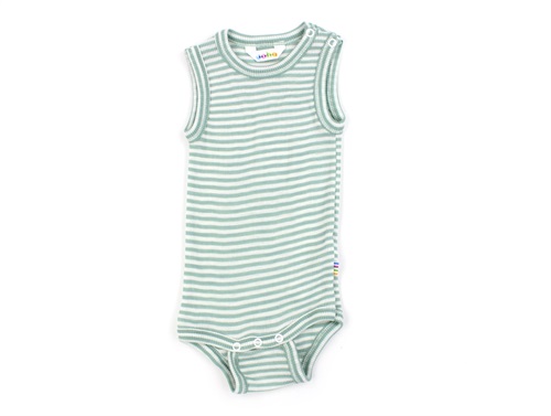 Joha green stripe bodysuit merino wool/silk