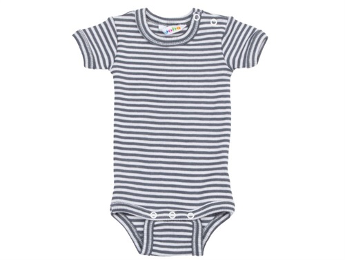 Joha bodysuit dark gray stripes merino wool/silk
