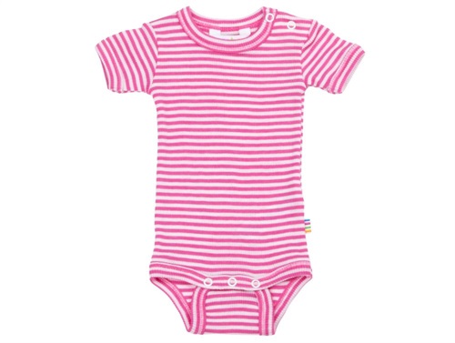 Joha bodysuit pink stripes merino wool/silk