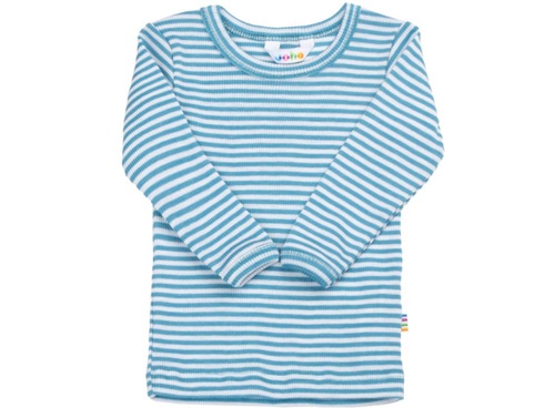 Joha blouse blue stripes merino wool/silk