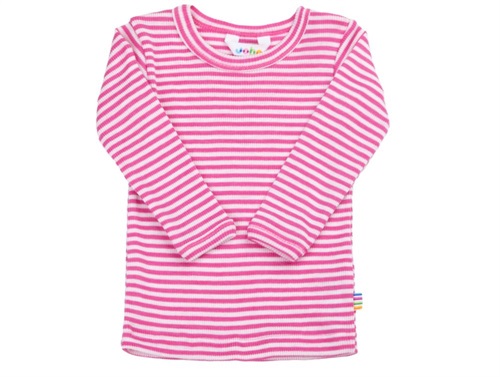 Joha blouse pink stripes merino wool/silk