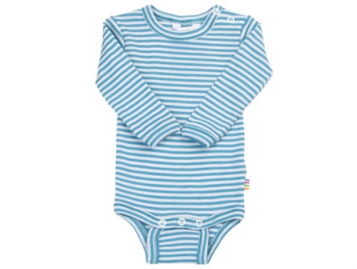 Joha bodysuit blue stripes merino wool/silk