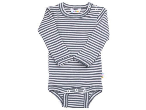 Joha bodysuit dark gray stripes merino wool/silk