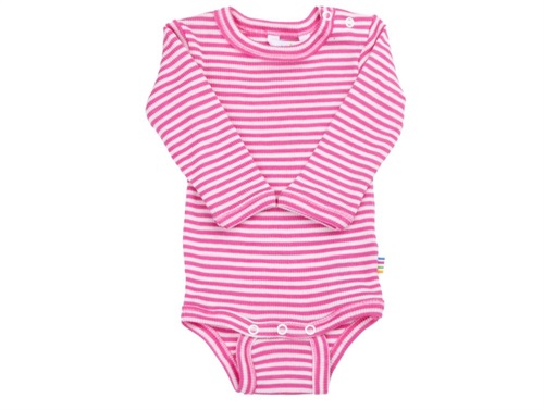 Joha bodysuit pink stripes merino wool/silk