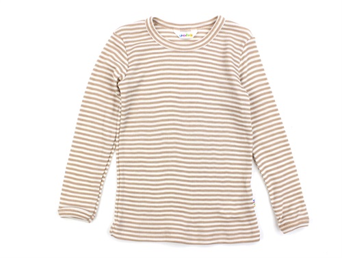 Joha rosa brown stripe bluse merino wool/silk
