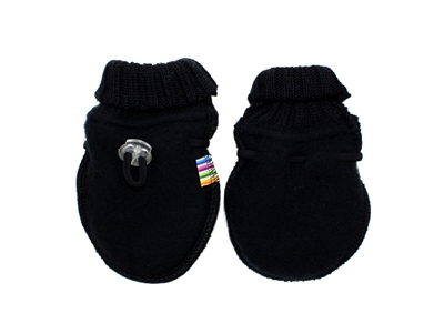 Joha black mittens merino wool  