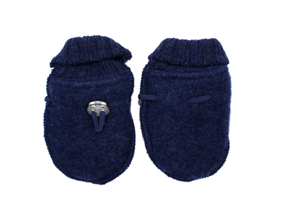 Joha dark blue melange mittens merino wool