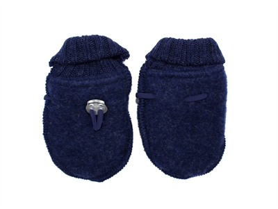 Joha dark blue melange mittens merino wool  