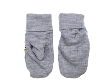 Joha light grey melange mittens wool  