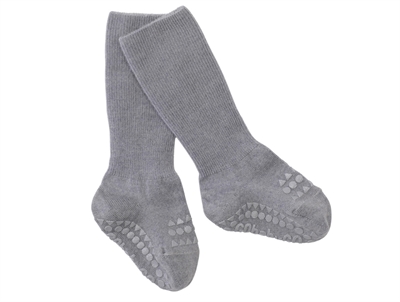 GoBabyGo socks anti-slip grey melange merino wool