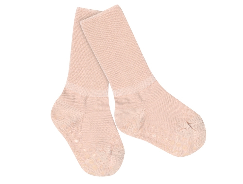 GoBabyGo socks anti-slip rose dust merino wool