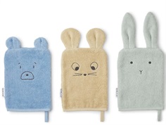Liewood mouse dusty mint multi mix washcloths Sylvester (3-pack)