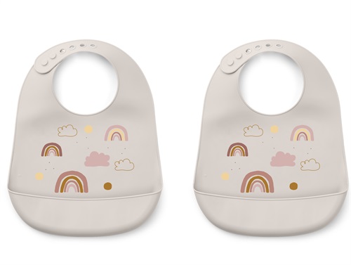 Liewood rainbow love sandy bib Tilda silicone (2-pack)  