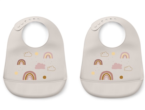 Liewood rainbow love sandy silicone bib Tilda (2-pack)