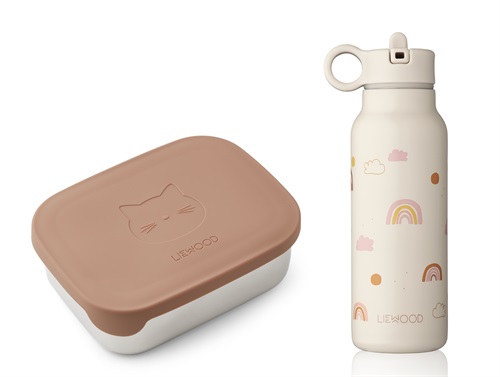 Liewood rainbow love sandy/cat dark rose multi mix lunch box set Joni