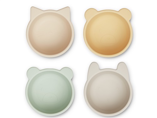 Liewood apple blossom multi mix silicone bowl Malene (4-pack)