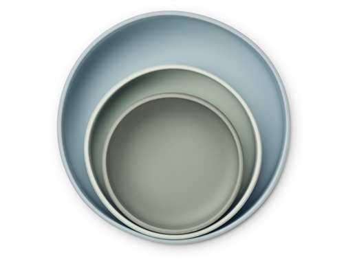 Liewood green multi mix silicone bowls Audrey (3-pack)