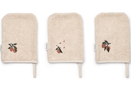 Liewood peach/sea shell washcloth Francisco (3-pack)