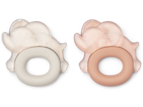 Liewood Rita cooling elephant teething ring pale tuscany/sandy (2-pack)