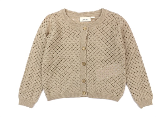 Lil Atelier cardigan humus melange cotton/cashmere