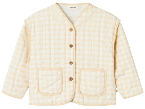 Lil Atelier checkered quilt jacket coconut milk