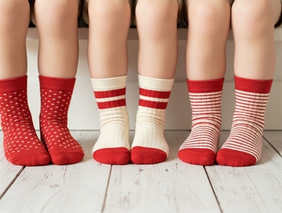 Minipop bright red mix bamboo socks (3-pack)